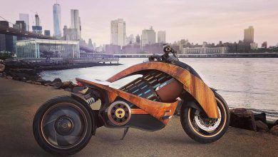 Newron Motors’ Stunning Curved-Wood Electric Motorcycle (1)