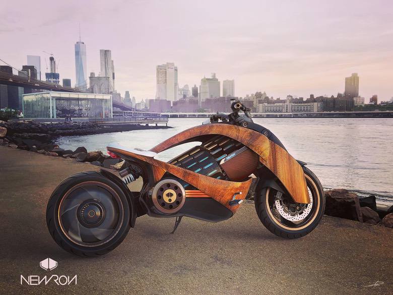 Newron Motors’ Stunning Curved-Wood Electric Motorcycle (1)